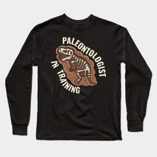 Paleontologist In Training Fathers Day Gift Funny Retro Vintage Long Sleeve T-Shirt